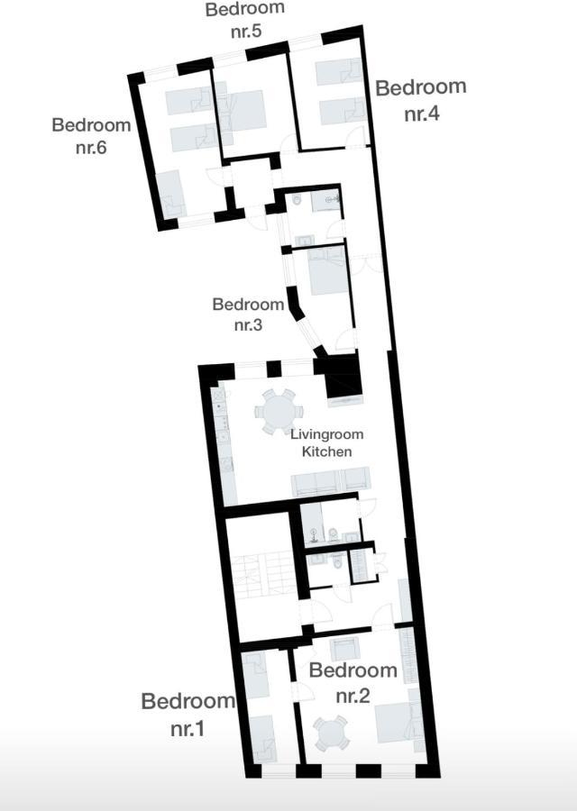 Elvis Apartment/11 Beds/6 Bedrooms/riga Old Town Riika